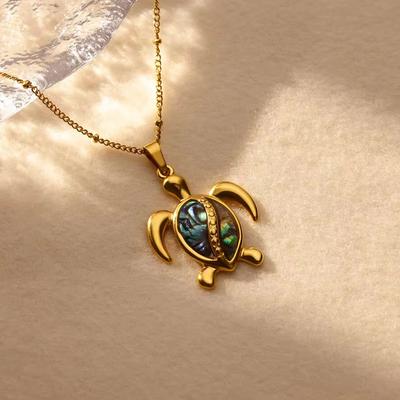 Summer Beach Turtle Necklace for Women Beads Chain Pendans Necklaces Female Charm Stainless Steel Jewelry Y2k Accessories Collar