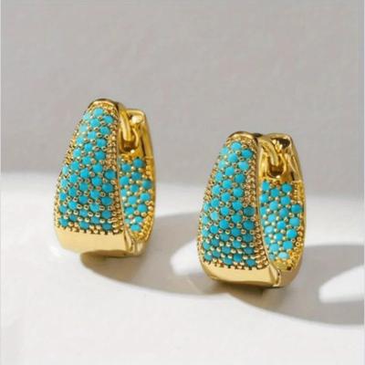 Chunky Earrings Artificial Turquoise Earrings Wedding Bridal Bridesmaids  Valentine's Day Jewelry for Women Lover Mother