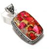 Natural Spiny Oyster Gemstone 925 Sterling Silver Jewelry Pendant 2.17" ETC-14398