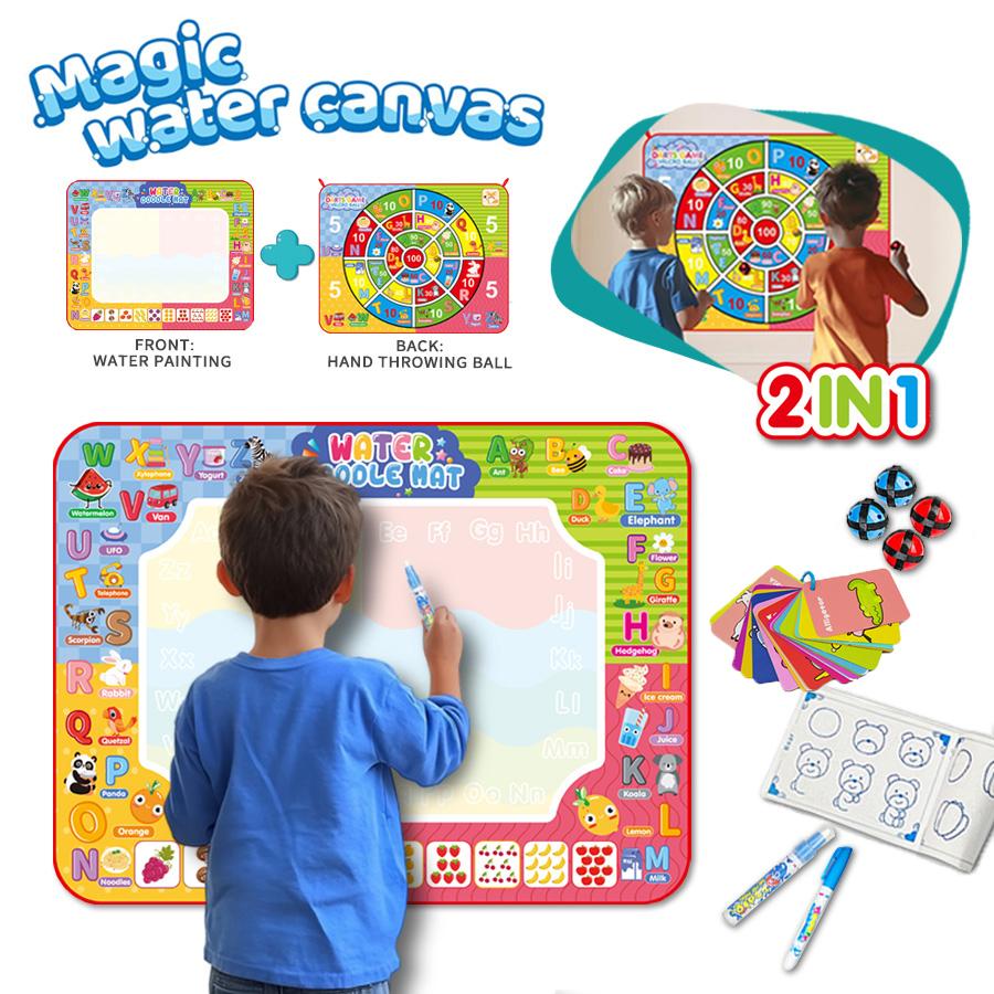 2IN1 Magic Water Painting Mat & Ball Dart Throwing Montessori Doodle Canvas Boosts Creativity & Hands-on Skills Birthday Gift