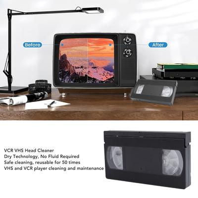 VCR VHS Player Cleaner VCR VHS Head Cleaner Reusable Video Player Head Cleaning Tool Dry Technology No Fluid Required