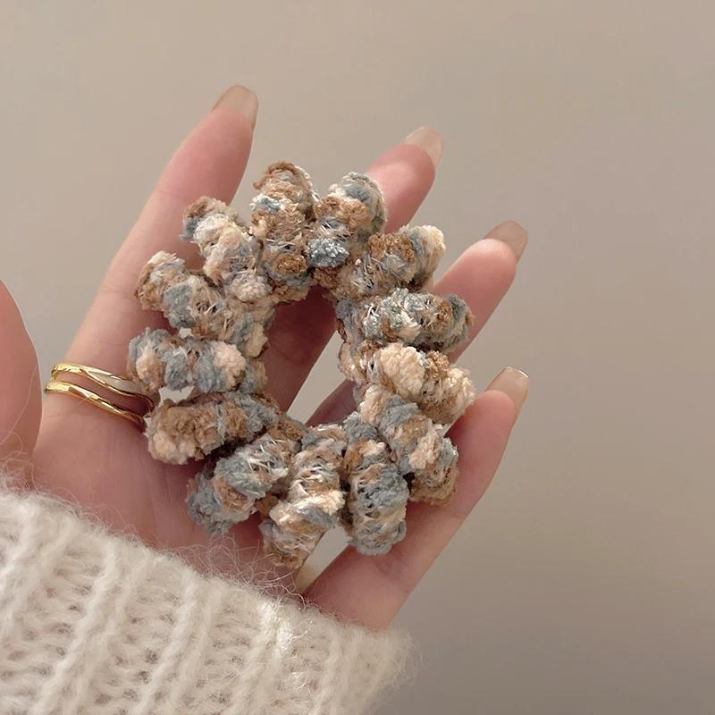 

Милые Мягкие Спиральные Резинки для Волос из Овечьей Шерсти в Виде Телефонного Шнура Скранчи Эластичная Резинка для Волос Держатель для Хвоста Женские Зимние Аксессуары для Волос