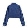 Spring 2025 Women's Denim Set: Turn-Down Collar Shirt & Belted Wide-Leg Jeans