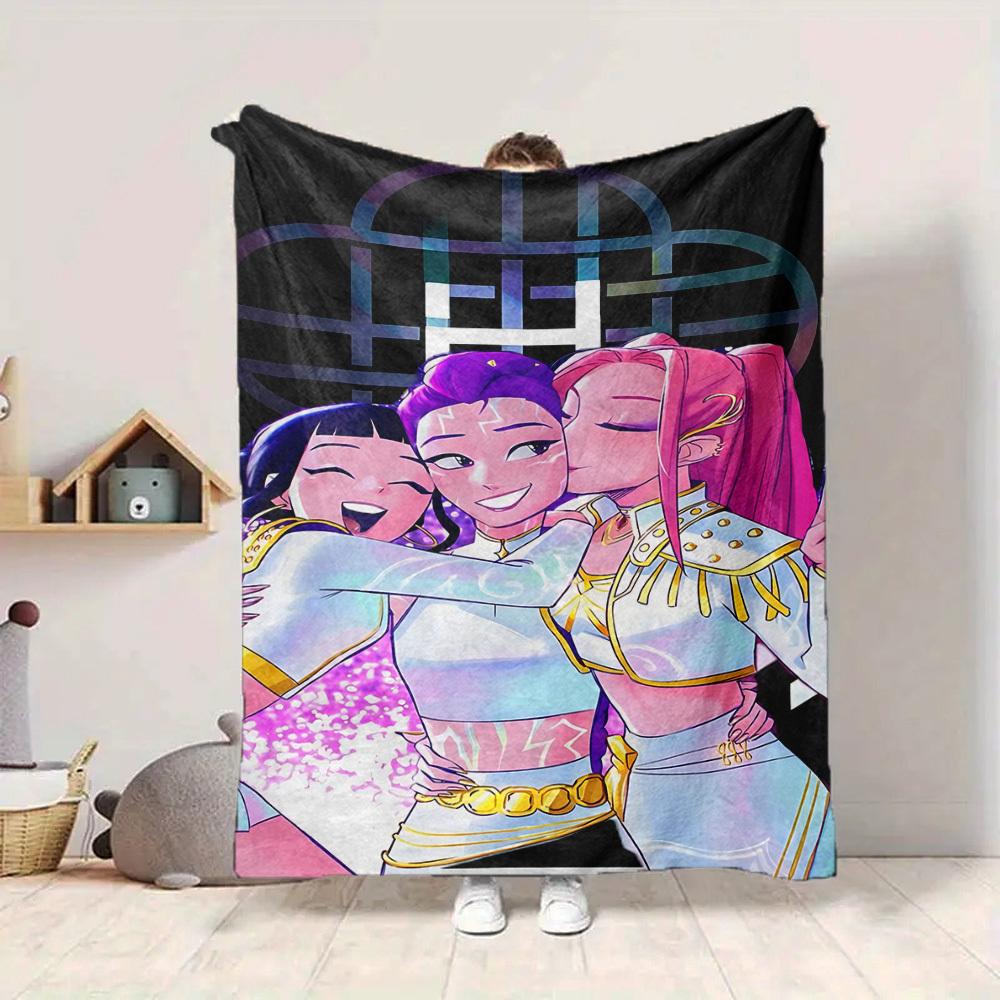 1pc Huntrix, K Pop Blanket Lightweight Flannel Blanket Throw Blanket For Sofa, Bed, Travel, Camping, Livingroom, Office, Couch