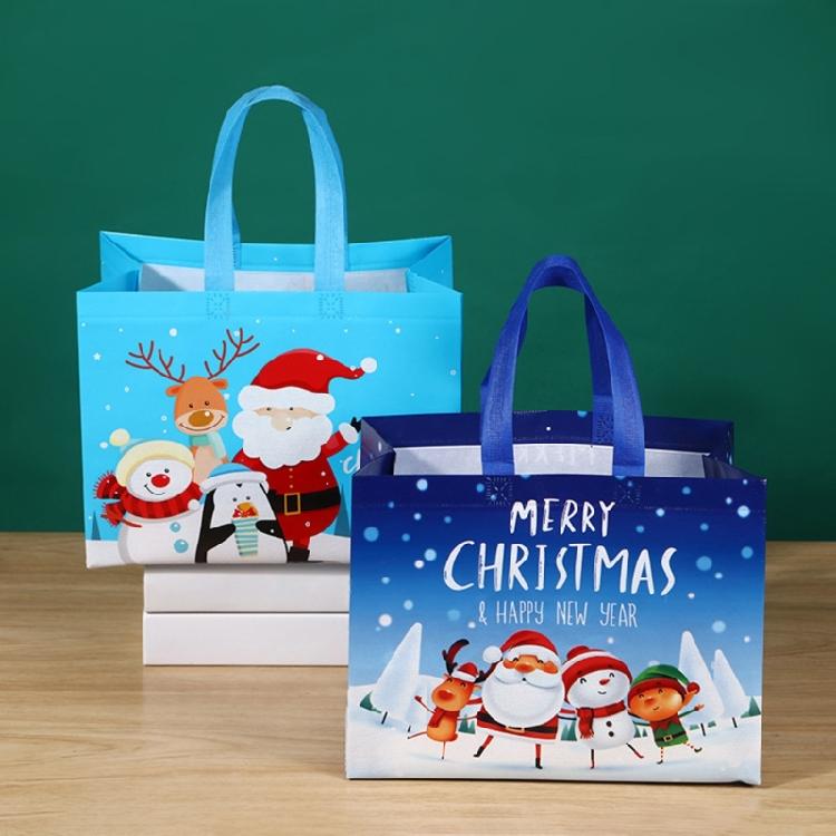 Vánoční tašky s uchem Dárková taška Opakovaně použitelná netkaná taška na nákup