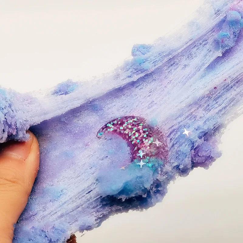 1 Set 60Ml Moon Snowflake Mud Diy Decompress Game Toys Slime Kit Cotton Butter Mud Fluffy Putty Non Sediment Colored Clay Toy