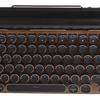 Vintage Blue Switch Mechanical Keyboard 83 Keys Wireless Bluetooth Retro Typewriter Style with Metal Round Keycaps