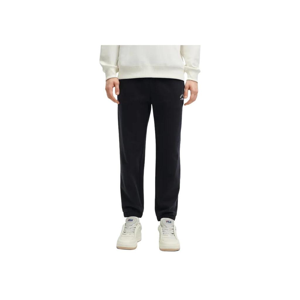 Fila Letter Mid-Waist Cuffed Knitted Sports Pants Men Bottoms Dark-Blue F11M419603F-NV
