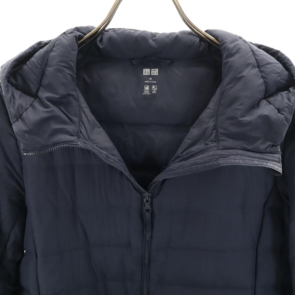Uniqlo Seamless Ultra Light Down Jacket M Navy With Storage Bag Women Used