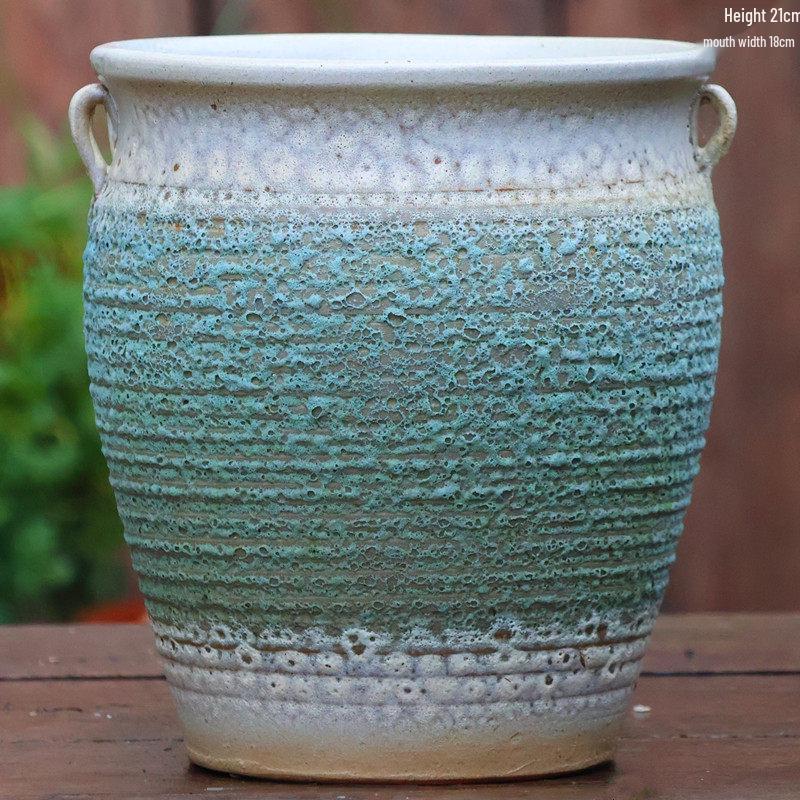 Stor Keramikkruka för Heminredning: Grov keramik för spindelväxt, gullranka, suckulenter och paradisfågelblomma. Perfekt för gröna växter och blommor.