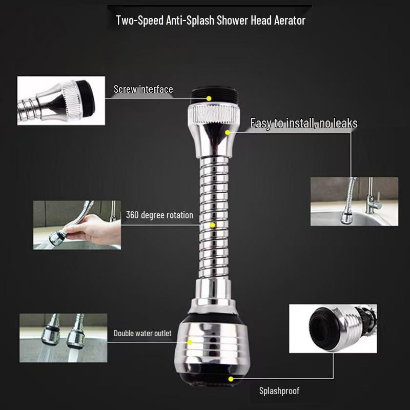 Universal Kitchen Faucet Extension Sprinkler for Sink with Splash-Proof Adjustable Feature