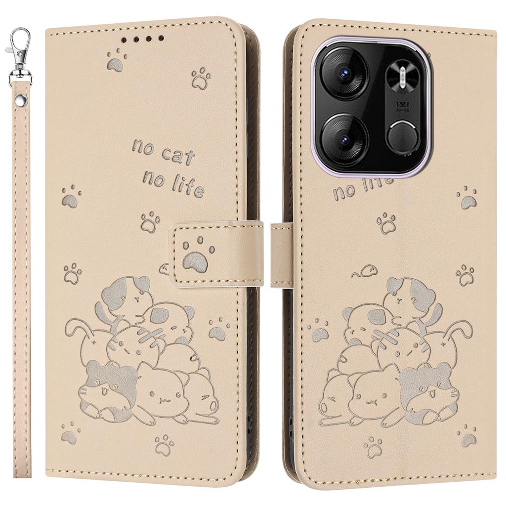 Cats Imprint Leather Case For TECNO Spark Go 2023 4G/Pop 7 Pro 4G/Pop 7/Infinix Smart 7 (India) 4G/Smart 7/Smart 7 HD