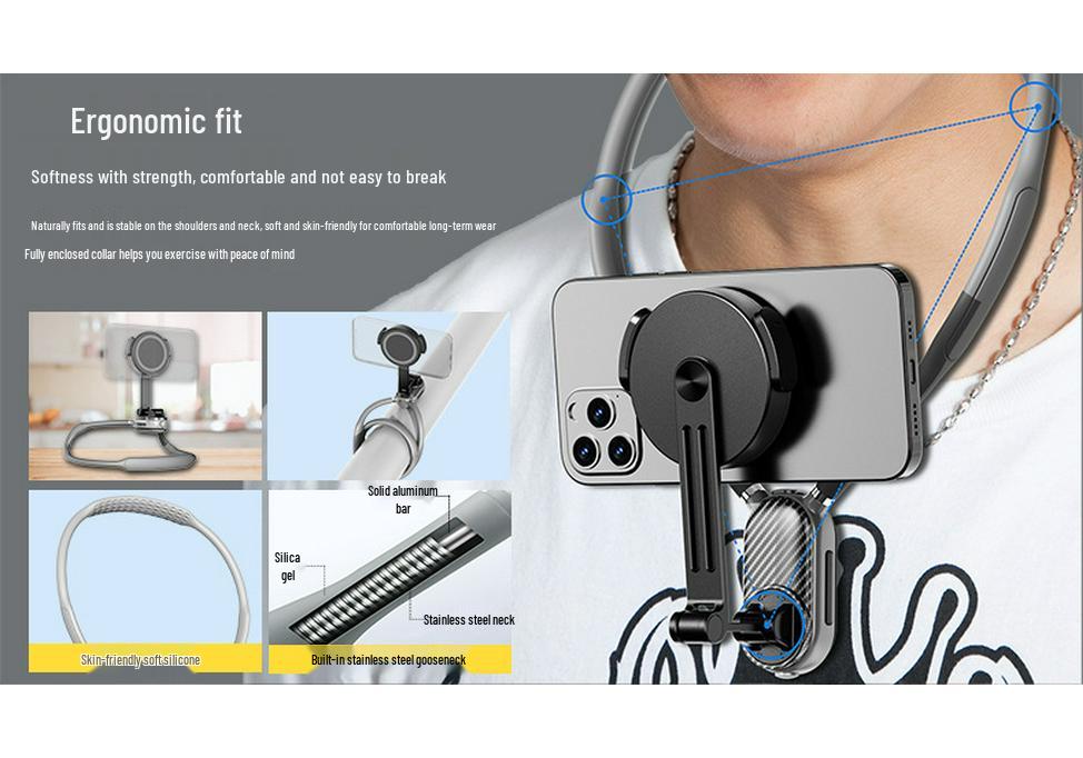 Cross-Border Neck-Hanging Magnetic Phone Holder for Live Streaming & Vlogging