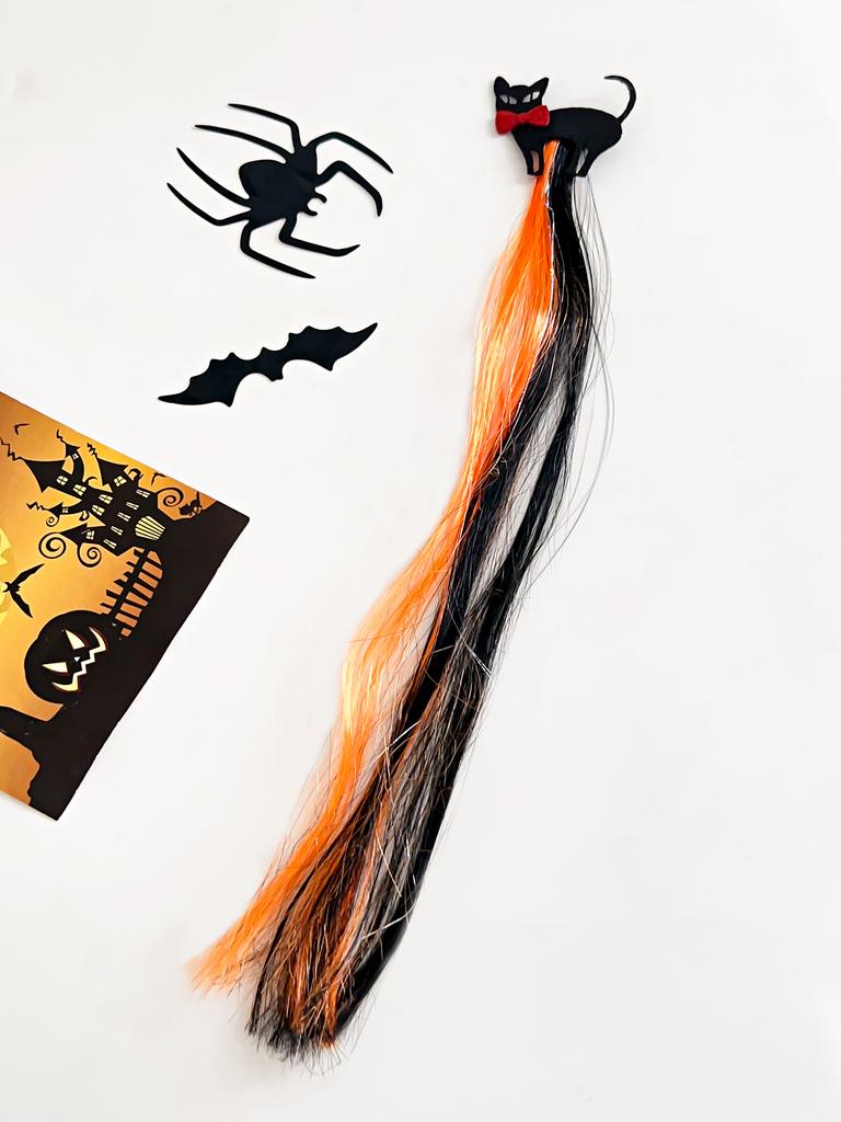 1Pcs Halloween Wig Hair Clips for Girls Women Colored Hair Extensions Accessories Hairpin for Halloween Party Present