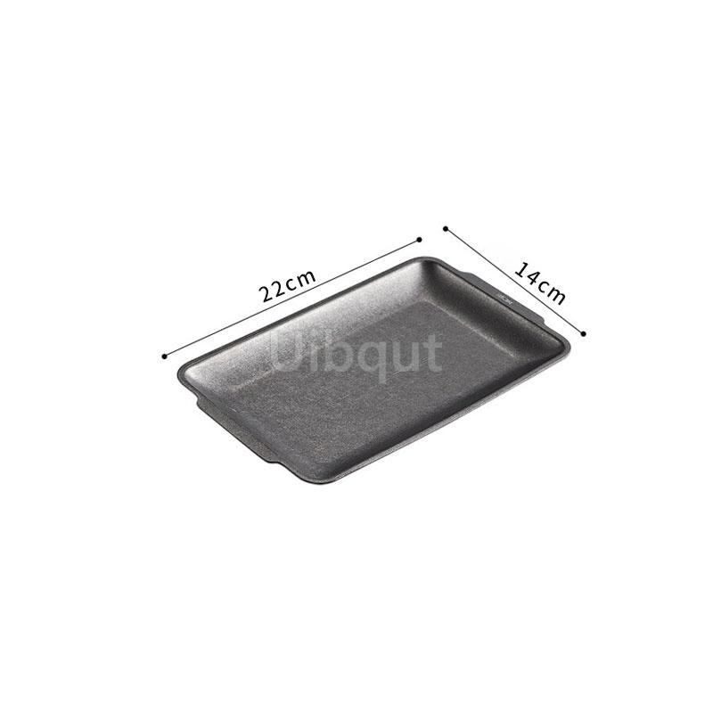 Distressed classical Stainless Steel Retangle Trays Dish Plate BBQ Pans Retro Western Steak Tray Kitchen Tableware Storage Plate