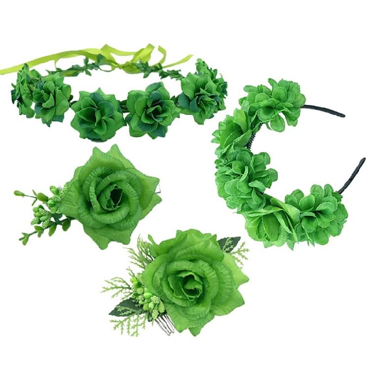 StPatricks Day Headband Fabric Flower Hair Hoop Music Festival Women Headwear