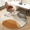 Tapis rond minimaliste moderne – Impression artistique résistante à l'usure pour bureau, chaise de bureau ou décoration intérieure de salon
