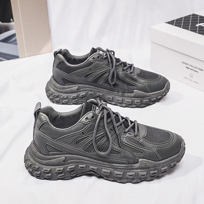 Trendy Men's Shoes Summer New Mesh Breathable Running Sports Shoes Outdoor Basketball Shoes Anti Slip Shock-absorbing Dad Shoes