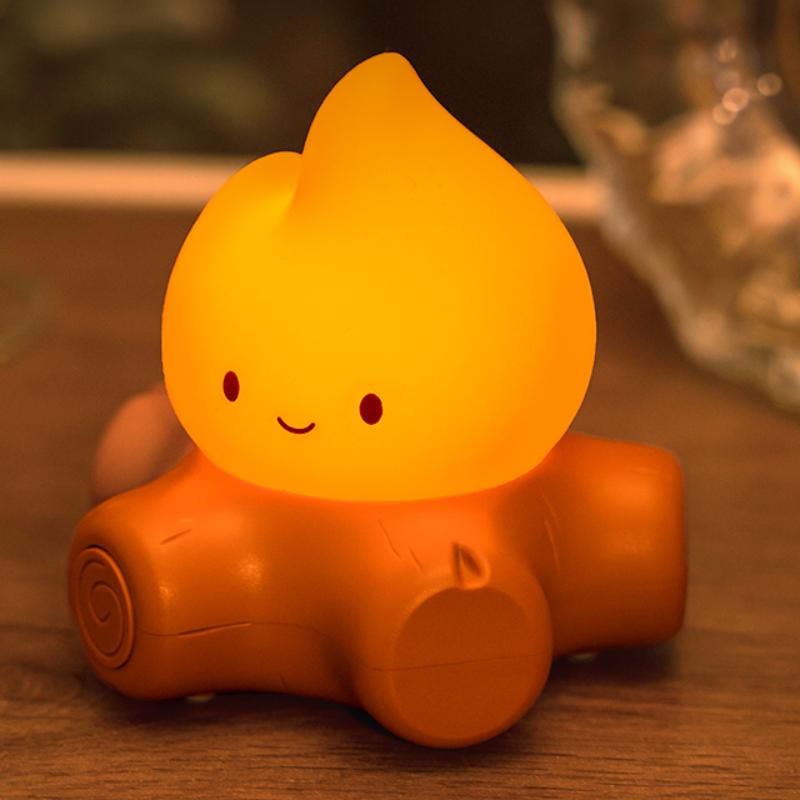 

2026 New Small Bonfire Small Night Light Flame Wealth Fire Light Bedroom Desktop Atmosphere Accompanying Sleep Small Desk Lamp usb