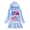 Kpop Demon Hunter Girl Group Hooded Rainbow Ruffle Dress for Girls - Spring & Autumn Collection
