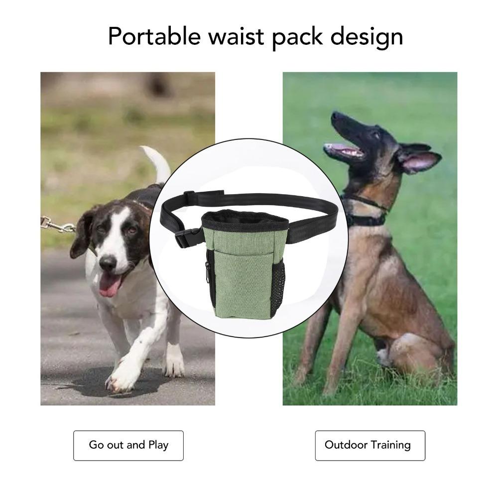 Adjustable Strap Dog Food Pouch Nylon Fabric Dog Waist Pouch Dog Feeding Bag Outdoor Walking
