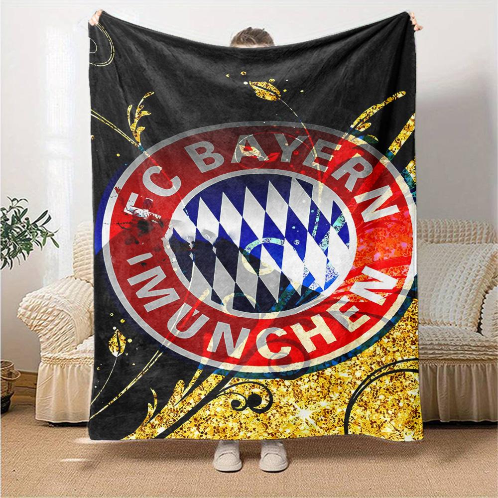 Bayern Munich Crest Blanket Warmthful Decor Perfect for Office Chair Bed Couch All-Season Use Modern Style Perfect Gift for Relatives and Friends