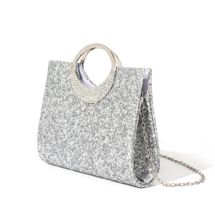 Women's Glitter Top Handle Handbags,Evening Clutches Purse with Chain Shoulder Bag for Party Prom Wedding Cocktail Club