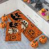 1/2pcs Orange Polka Dot Boo Ghost Halloween Doormat Non-Slip Entry Rug Kitchen Front Door Entryway Fall Decor
