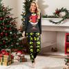 Print Cute Family Set Pajamas, Home Clothes, Family Set Long Sleeve Top Pants Set