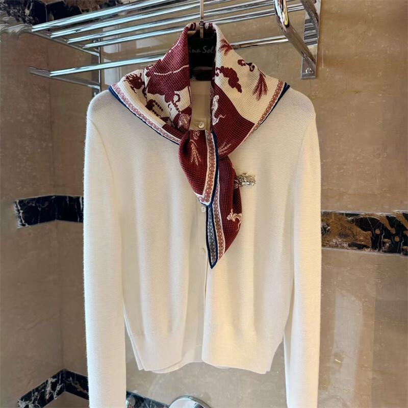 NINA SOLOR High Craftsmanship Waffle & Harvest Silk Wool Scarf