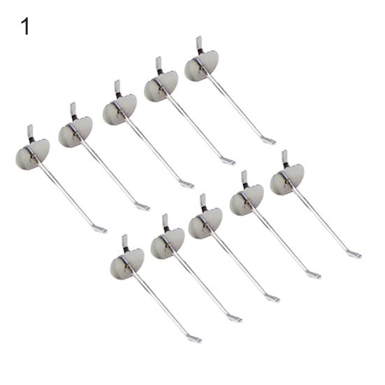 10Pcs Pegboard Hooks Straight Upturned Design Iron Shelf Display Hangers for Supermarkets Home Organization