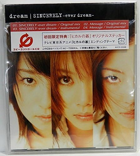 

CD DREAM - Sincerely -Ever Dream AVCD30368PROMO Avex Trax 2002 Japan ObiPop Used