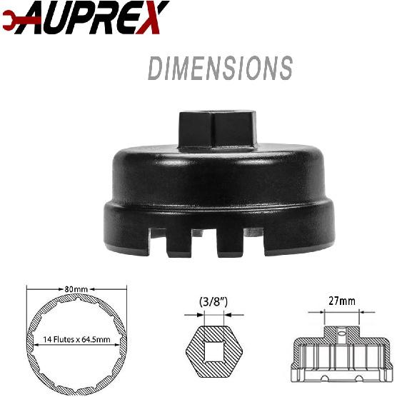 Oil Filter Wrench Tool For Toyota Corolla, Prius, Prius Prime, Prius V, Matrix, CT200H, Scion IM/IQ/XD With 1.8 Liter Engines, 64Mm 14 Flute Cup