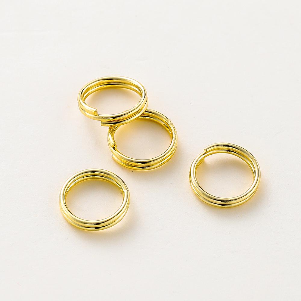 50pcs/lot 4-8mm 14K 18K Gold Plated Brass Double Loops Keyring Jump Rings Split Ring Connectors For DIY Jewelry Making  Findings