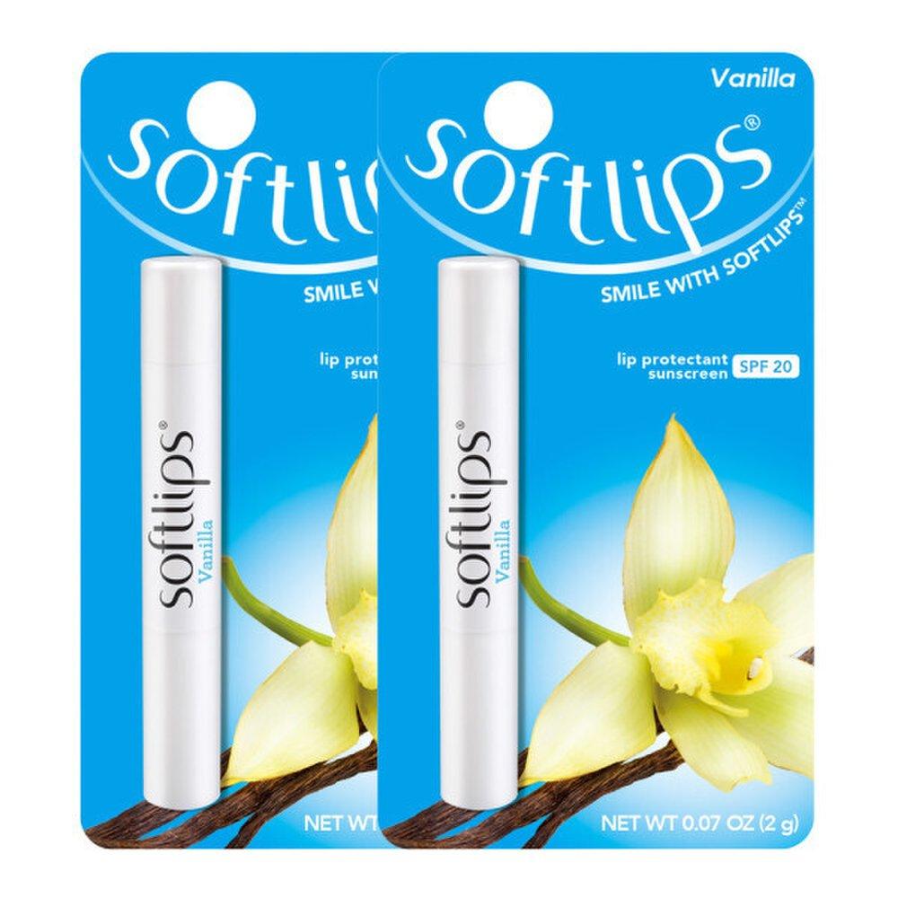 

Mentholatum Soft Lips Vanilla Lip Balm x2 SPF20 UV Protection Premium Lip Care