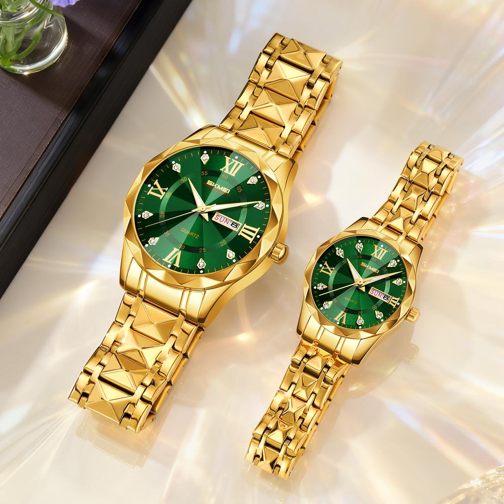 SKMEI 9369 & 9370 Luxury Quartz Watches Men Women Waterproof Fashion Watch Couple Sports Clock Reloj Hombre Week Date Display