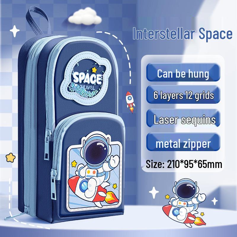 Multi-layer Large Capacity Pencil Case Backpack for Elementary Students - Boys & Girls Stationery Bag