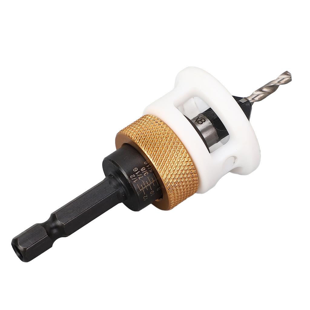 Countersink Drill 4 Flute 82 Degree Alloy Steel Adjustable Depth Tapered Bit Set for Woodworking