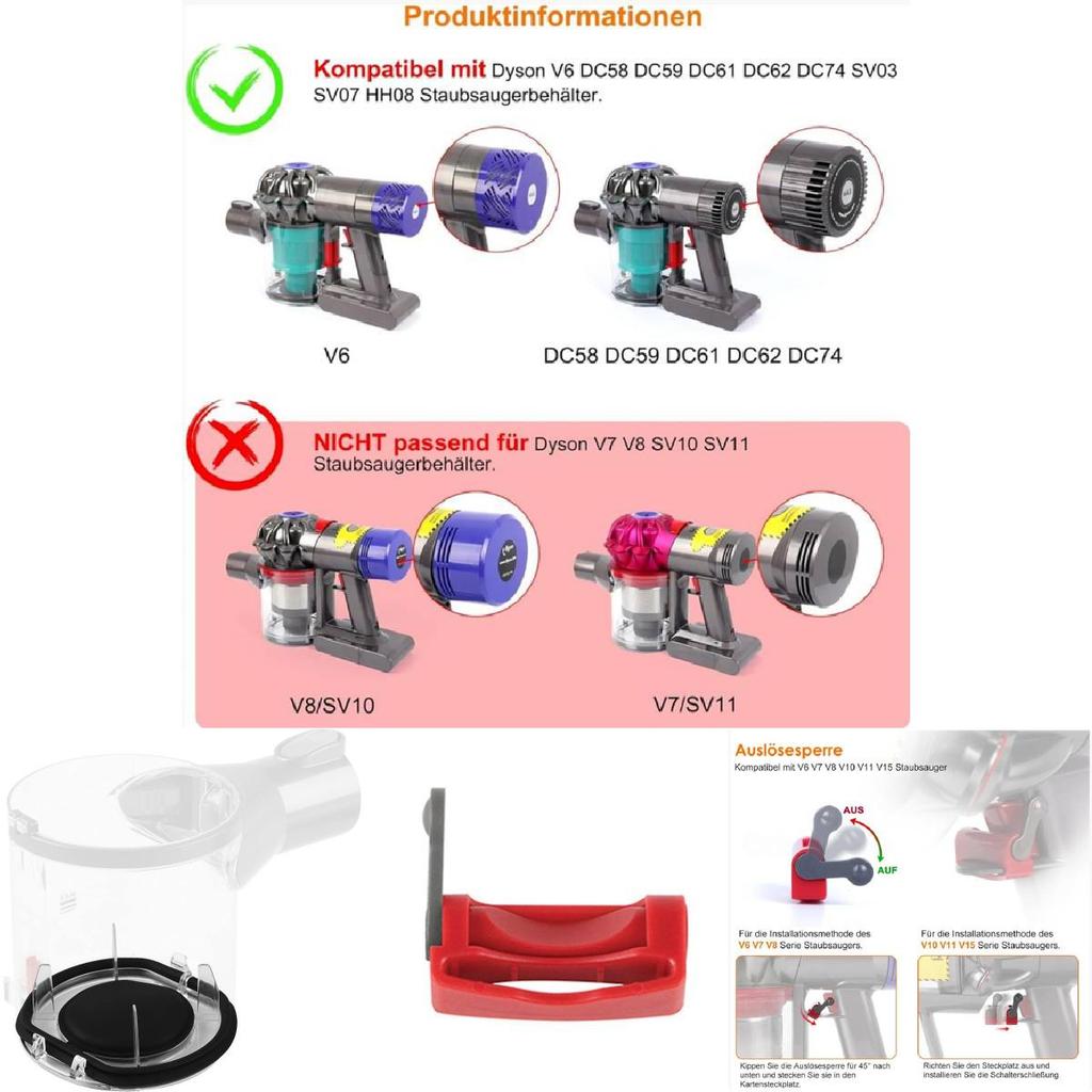 For Dyson V6 V7 V8 V10 V11 Vacuum Dust Bin Cover Seal Kit For Reliable Sealing And Durability