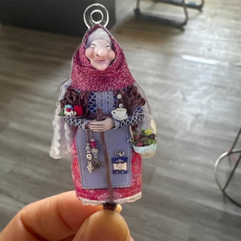6.3Inch Height Handmade Kitchen Witch Doll,Enchanting Good Luck Charm Cooking Doll,Unique Kitchen Home Decoration