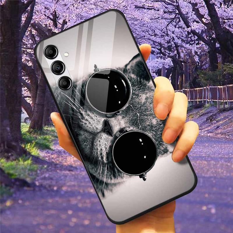 Tempered Glass Phone Case For Samsung A34 A14 A54 5G Cover For Galaxy A13 A137F A24 M54 A8 Plus Hard Back Bumper A 54 GalaxyA34