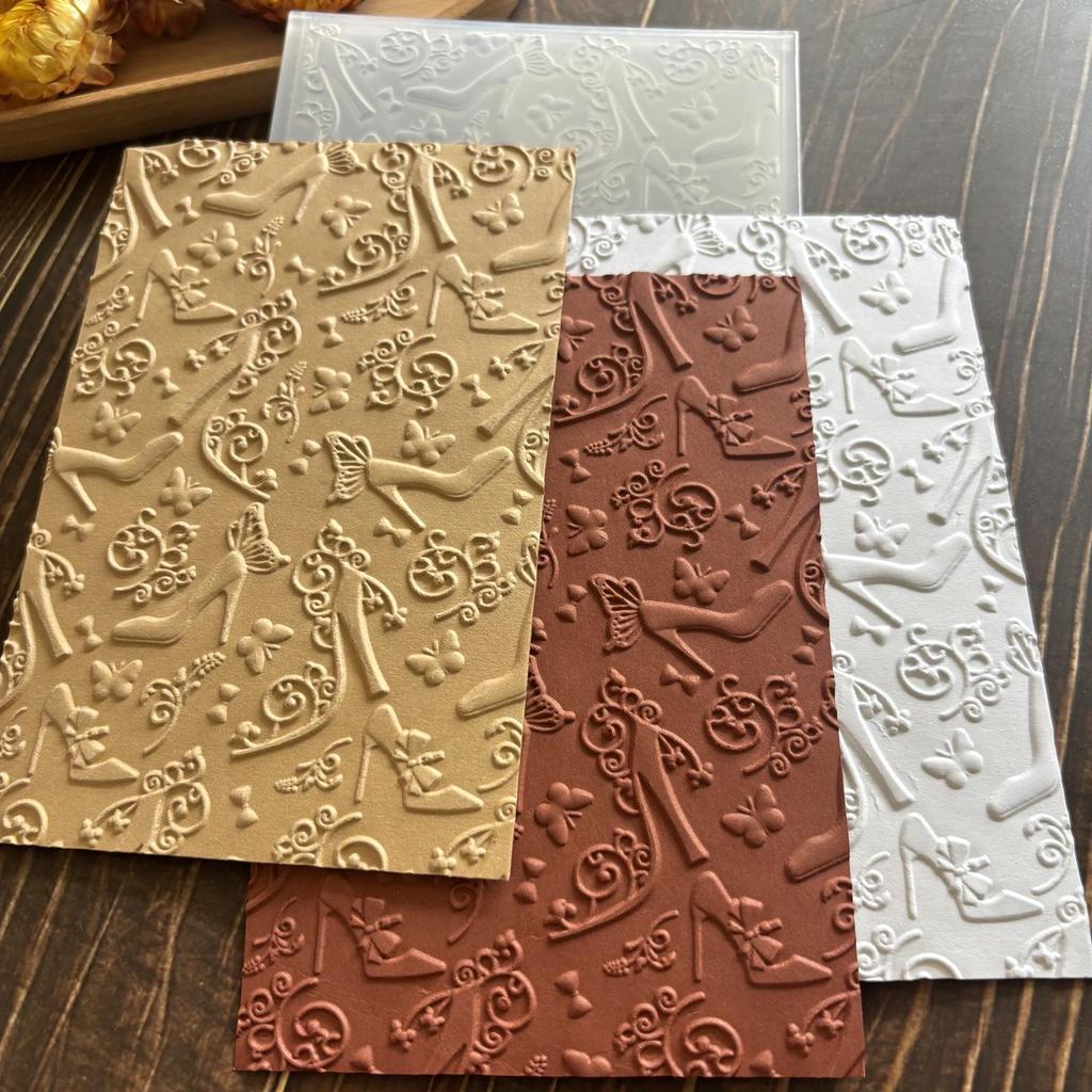 3D Textured Plastic Embossing Mold - Concave-Convex Template for DIY Journal Embossing, Set of 39.
