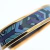 Used HERMES bracelet Emaille PM metal 22.2g blue purple Gold Plated