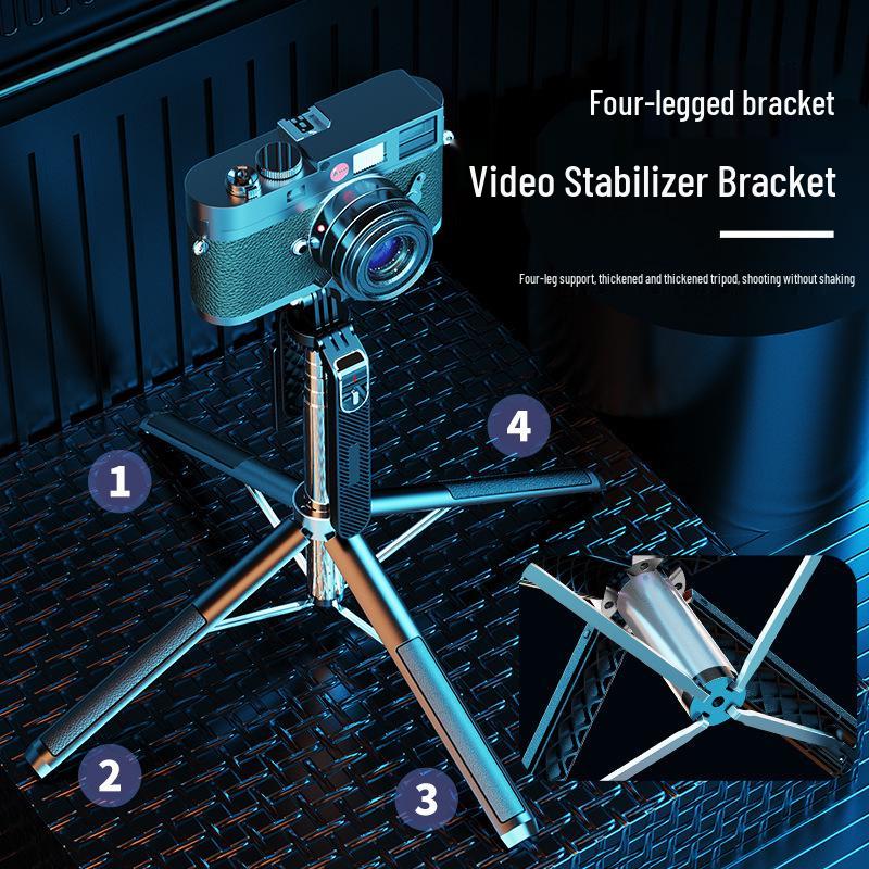 P180 Bluetooth Selfie-Stick: Handheld Stabilisator Stativ mit Fülllicht für Handy & Kamera.