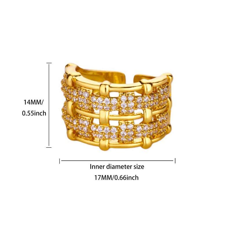 Hot Sale Full Diamond Ring Fashion Temperament Opening Light Luxury Zircon Group Inlaid Luxury Diamond Ring Supply