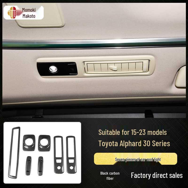 Carbon Fiber Interior Stickers for 15-23 Alphard Vellfire 30 Series, Scratch-Resistant