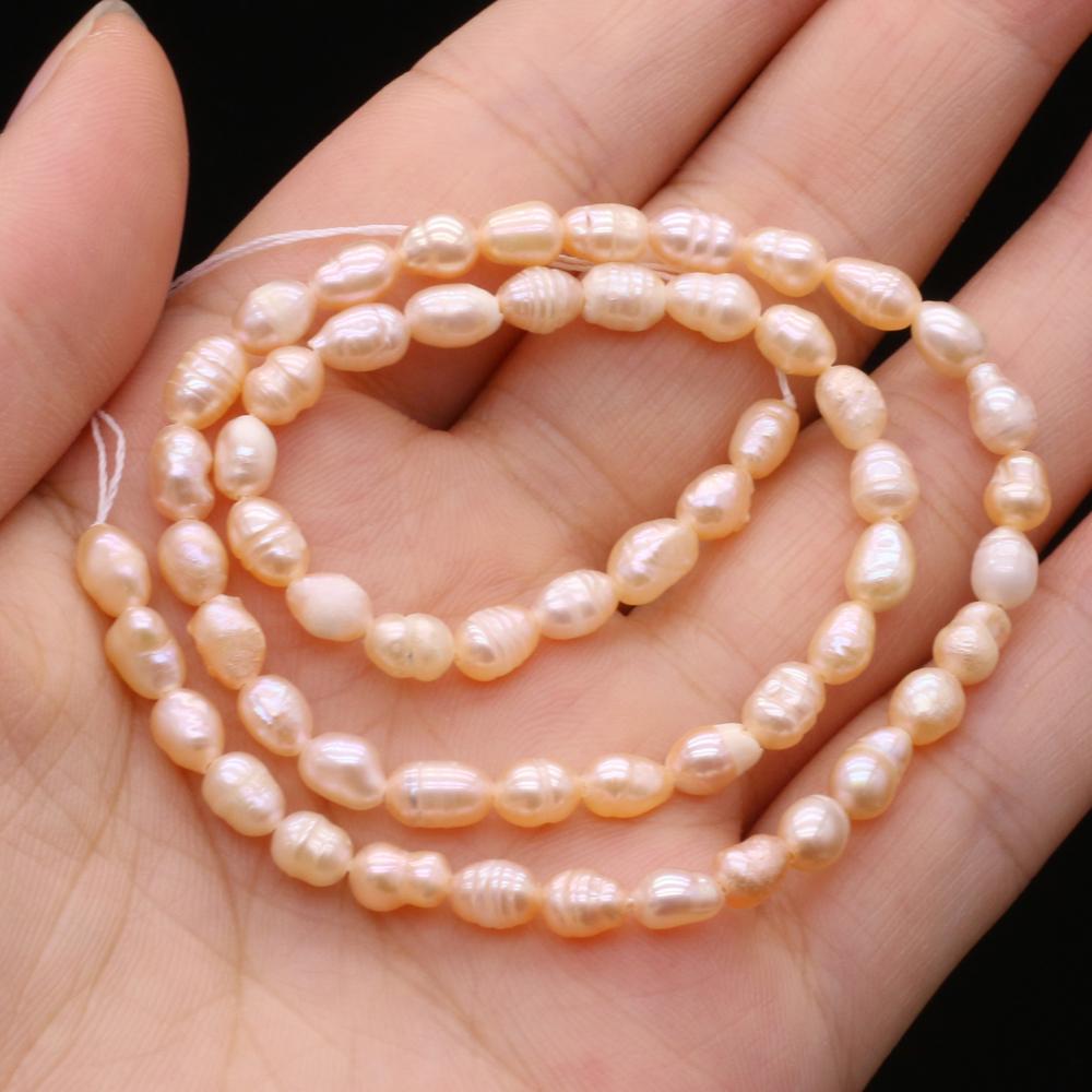

1String, Orange Pearl 4-5mm, Fashion Women Natural Freshwater Pearl Beads for Jewelry Making DIY Crafts, Luxury Bulk Gifts 36cm 1String/4-5mm-36cm оранжевый