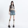 2026 Women's Retro A-line Denim Skirt with Anti-Exposure Lining – Short, Hot Girl Summer Style