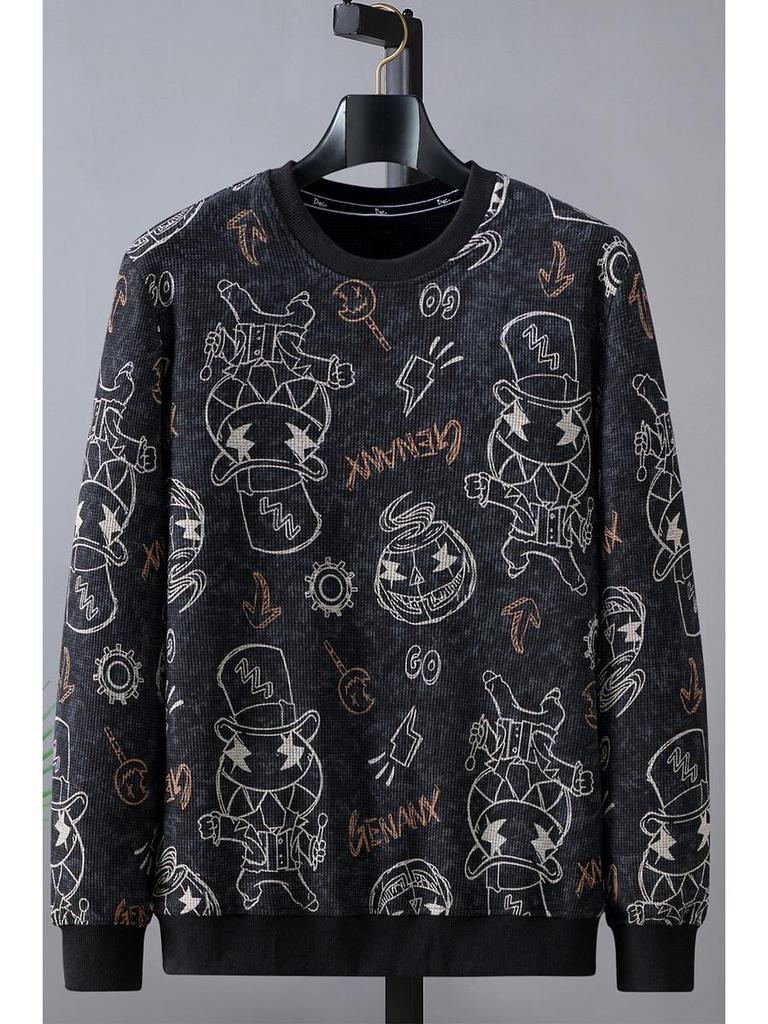 Trendy Men's Plus Size Crew Neck Sweatshirt - Spring/Autumn 2021 Collection for Larger Sizes