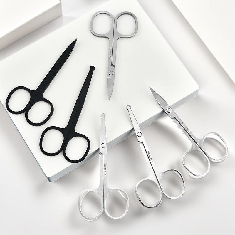 Stainless Steel Multi-Purpose Beauty Scissors: Eyebrow, Eyelash & Nose Hair Trimmer with Pointed Tip